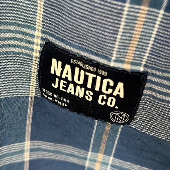 Nautica Men's Blue Plaid Button Down Polo Shirt, 100% Cotton, Like New, 2XL - Picture 4 of 9